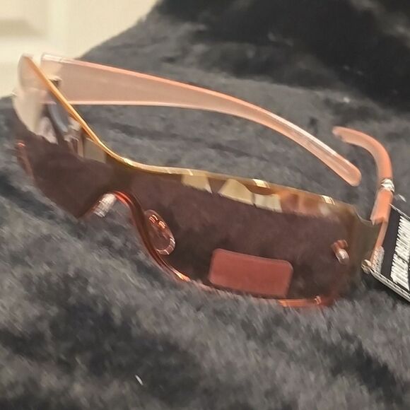 True Religion Rimless Wraparound Sunglasses- Pink Acetate main image 10